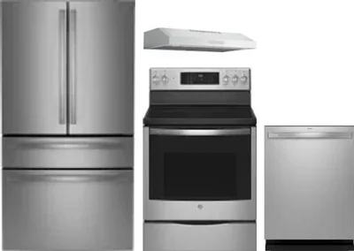 4 Piece Package Includes Refrigerator, Range, Hood And Dishwasher